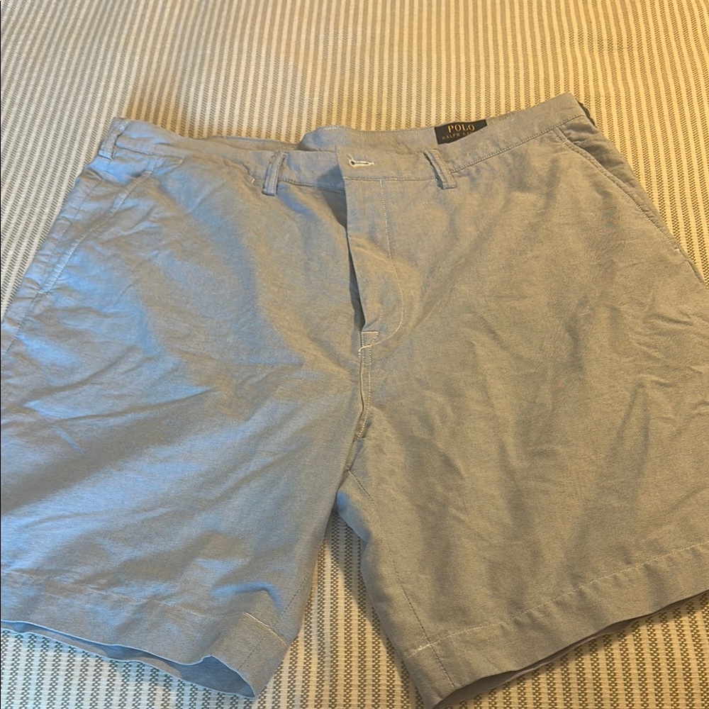 NWOT Ralph Lauren Light Blue Flat Front Shorts 40 waist 9 inseam